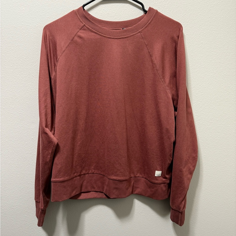 Vuori Long-Sleeve Halo Crew, rosewood heather, size M